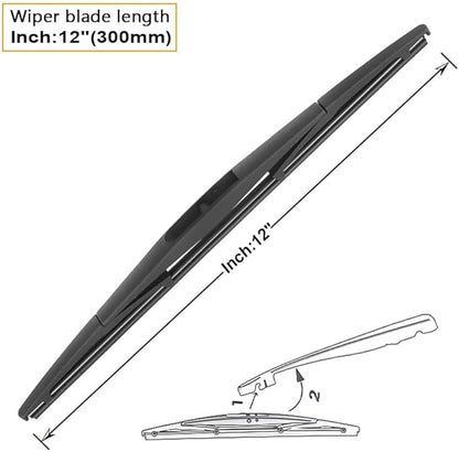 AUTOBOO 28"+12" Windshield Wipers with 12" Rear Wiper Blade Sets Replacement for Nissan Versa Note 2014-2019 -Original Factory Quality (Pack of 3)