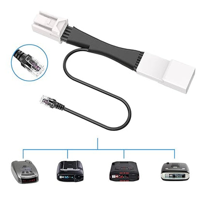 Radar Detector Power Adapter RJ11 Plug (10P Type C) Compatible with Dodge RAM,Charger,Challenger,Grand Cherokee,Chrysler,with Auto-dimming Rearview Mirror,Radar Detector Adapter Cable,Clean Install