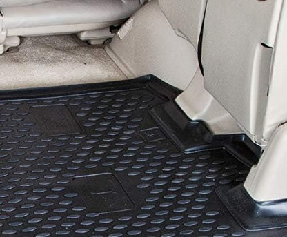 Fits 2018-2023 Hyundai Kona Floor Mats Front & 2nd Row Seat Liner and Cargo Liner Trunk Set - 3D Custom Fit All-Weather Full Liners (Black)