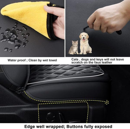 LUCKYMAN CLUB F150 Faux Leather Seat Covers Fit for 2015-2024 2025 F150 SuperCrew and 2017-2024 2025 F250 F350 F450 Super Duty Crew Cab Pickup Trucks(Full Set, Black&White)