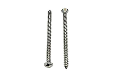 Bolt Dropper #12 X 3-1/2'' Stainless Steel Flat Head Phillips Wood Screw, (25 pc), 18-8 (304) Stainless Steel Sheet Metal Screws - Type A Point, Plain Finish