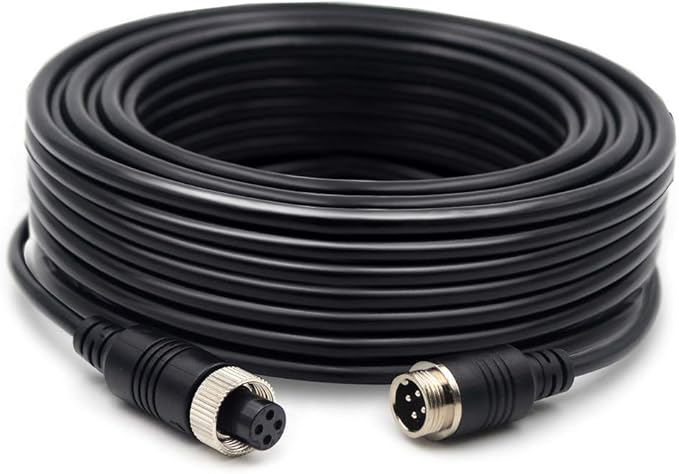 67FT Backup Camera Wire,Car Video Systems,Shock Extension,4Pin Aviation Video Extension Cable CCTV Rear View Camera(67FT/20m)