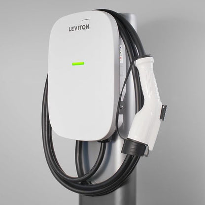 Leviton Level 2 EV Charger, 48 Amp, 208/240 VAC, 11.6 kW Output, 18' Charging Cable, Indoor/Outdoor Hardwired EV Charging Station, EV480 EVSE