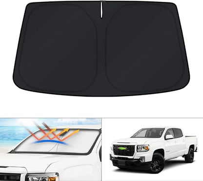 KUST Windshield Sun Shade for GMC Canyon/Chevy Colorado 2015-2022 Window Sunshade Sun Visor Protector Foldable Blocks UV Rays Keep Your Car Cooler