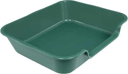 1 Pack of Extra Large Cat Litter Box (ABS Material), Low Entry Senior Litter Pen for Geriatric Kitty Big Cats, Jumbo Pet Safe Litter Boxes Tray for Indoor Pets Potty (Green, 24" L x 20" W)
