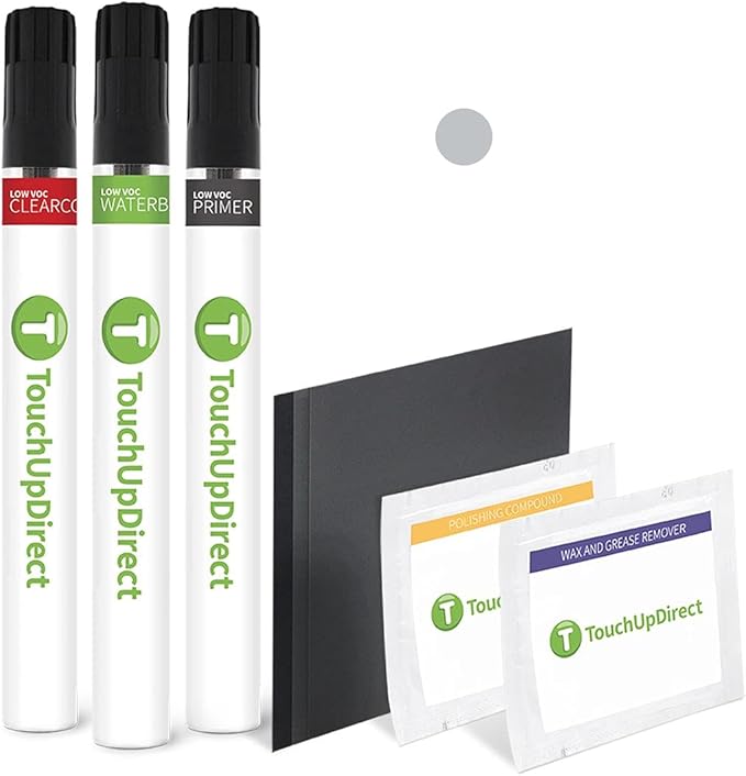 TouchUpDirect 1D6 Silver Sky Metallic Compatible with Toyota Exact Match Touch Up Paint Brush - Platinum Kit