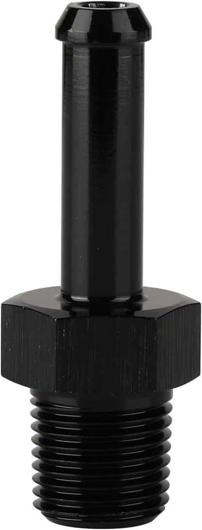 1/8 NPT Male to 1/4" Hose Barb Fitting Adapter Nipple Straight Aluminum Black