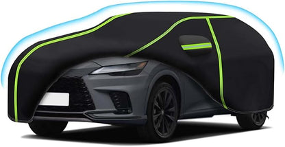 Car Cover for 2015-2024 RX350 RX450 RX500，PEVA Full Car Cover –Adding Cotton Protection, All-Weather UV, Dust, Snow Protection – Windproof Outdoor/Indoor Cover with Door Zipper