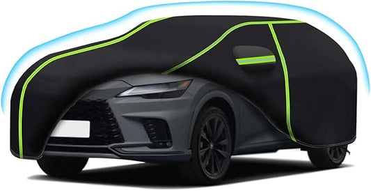 Car Cover for 2015-2024 RX350 RX450 RX500，PEVA Full Car Cover –Adding Cotton Protection, All-Weather UV, Dust, Snow Protection – Windproof Outdoor/Indoor Cover with Door Zipper