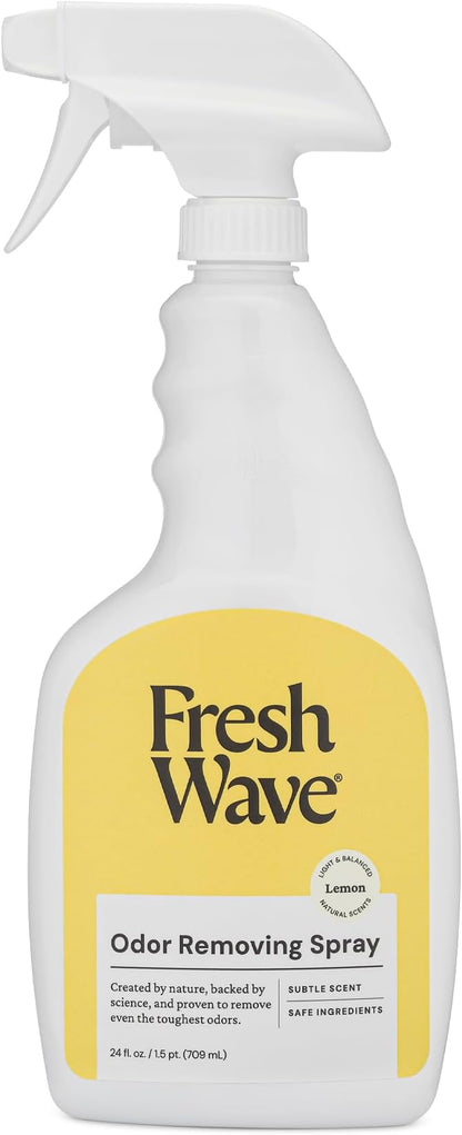 Fresh Wave Lemon Scent Odor Eliminator Spray & Air Freshener, 24 fl. oz. | Odor Absorber for Home, Furniture, Fabrics & Trash | Safer Odor Relief