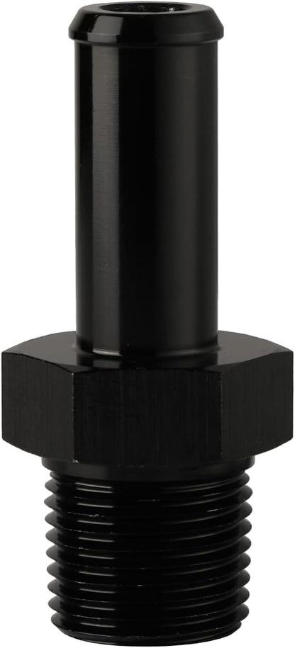 3/8 NPT Male to 1/2" Hose Barb Fitting Adapter Nipple Straight Aluminum Black