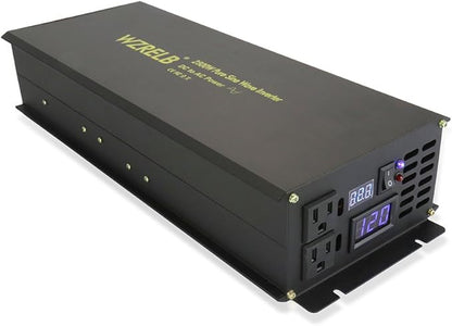 WZRELB Power Inverter 2500W Pure Sine Wave Inverter 12V 120V Dc AC Converter