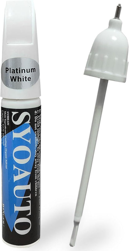 SYOAUTO Platinum White Pearl Touch Up Paint Fit for Honda Cars Auto Touch up Paint Scratch Repair Pen Brush and Tip 2 in 1 Platinum White Pearl