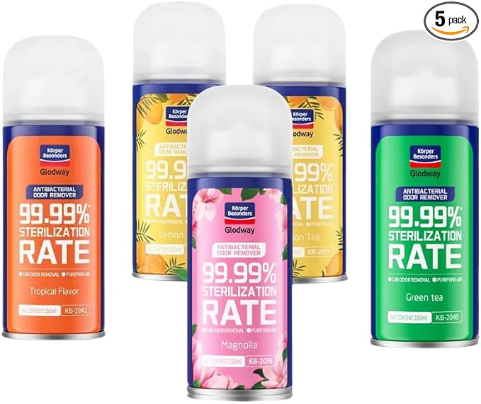 Glodway Whole Car Air Refresher,Odor Eliminator Remover Spray For Car, Strong Freshener With Odour Eliminator Technology,Long-Lasting Scent,6 Ounce(Pack of 5)