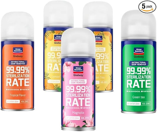 Glodway Whole Car Air Refresher,Odor Eliminator Remover Spray For Car, Strong Freshener With Odour Eliminator Technology,Long-Lasting Scent,6 Ounce(Pack of 5)