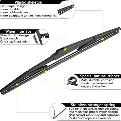 AUTOBOO 26"+19" Windshield Wipers with 16" Rear Wiper Blade Sets Replacement for 2010 2011 2012 2013 2014 2015 Toyota Prius -Original Factory Quality (Pack of 3)