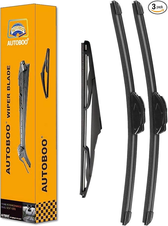 AUTOBOO 15"+15" Windshield Wipers with 13 Inch Rear Wiper Blade Replacement for Jeep wrangler JK 2008-2018,Jeep wrangler 2007-2017-Original Factory Quality (Pack of 3)