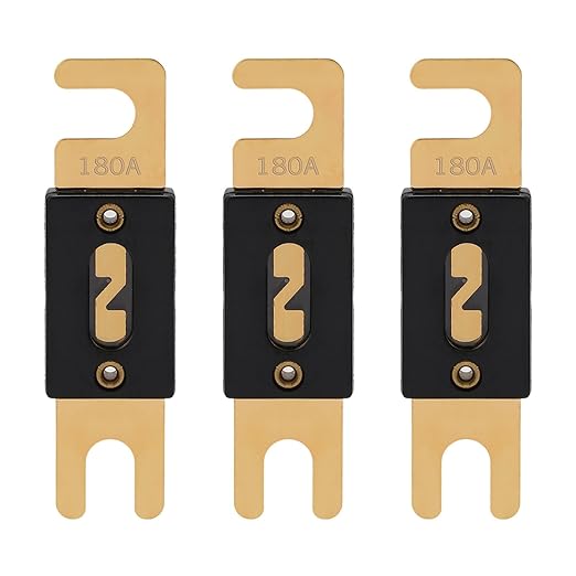 180A ANL Fuse 180 Amp Inline Blade Fuses 32V for Car Audio Inverter Automotive Stereo (Pack of 3 pcs)