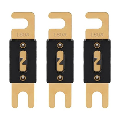 180A ANL Fuse 180 Amp Inline Blade Fuses 32V for Car Audio Inverter Automotive Stereo (Pack of 3 pcs)