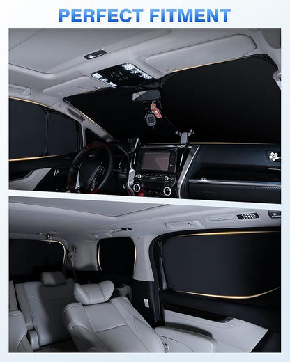 Windshield Sun Shade for Hyundai Ioniq 5 2022-2025 2026 Ioniq 5 Accessories Sunshade Side Rear Window Shade Cover Sun Visor Shield Privacy Protection Keep Vehicle Cool Black 6PCS