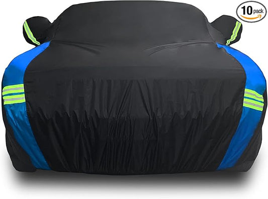 Avecrew Dodge Challenger Car Cover Waterproof All Weather for Automobiles, Outdoor Full Exterior Covers Fit 2008-2023 Dodge Challenger with Windproof Strap and Driver Door Zipper