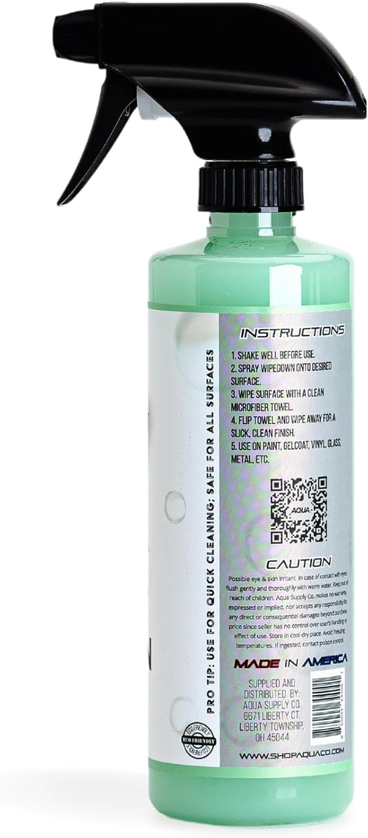 WIPEDOWN 3-in-1 Ceramic Waterless Wash & Quick Detailer | Boat Cleaner | Marine UV Protection, Long-Lasting, High-Gloss | Boats, RVs, Cars | Extend Wax, Coatings, & Sealants | Made in USA