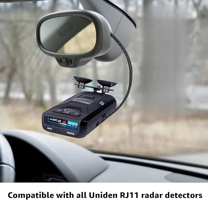 RJ11 Power Cord Compatible with Uniden Radar Mirror Wire Detectors,Model (3005201U) Fits R1 R3 R4 R7 R8 (2 Pack)