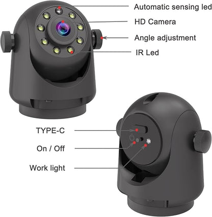 Wireless Magnetic Backup Camera for Trailers/RV/Camper - WiFi Rechargeable HD Night Vision, No Wiring/Drilling, Easy Hitch Alignment, Compatible with iPhone/Android/iPad (Gooseneck/Fifth Wheel)
