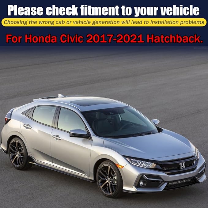 Rain Guards for Civic 2017-2021 Hatchback, Tape-on Side Window Deflectors for Civic, Window Visors for Honda Cars, for Honda Car Accessories, 4 pcs