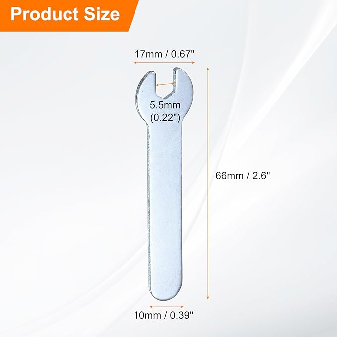 HARFINGTON 10pcs Small Wrench Open End Wrench 5.5x66x1.5mm Metric U-Shaped Single Open Ended Spanner Super Thin Small Flat Head Galvanizing Wrench for Automotive Repair Furniture Assembly