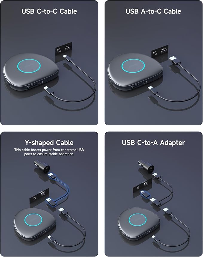 Wireless CarPlay Adapter Android 13 AI Box, Upgraded CB6C Video Streaming Plug & Play Carplay Box for iPhone & Android Auto with ChatGPT, Supports YouTube, Netfilx, TikTok, 4G LTE, 4G+64G