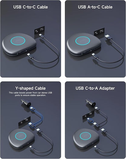 Wireless CarPlay Adapter Android 13 AI Box, Upgraded CB6C Video Streaming Plug & Play Carplay Box for iPhone & Android Auto with ChatGPT, Supports YouTube, Netfilx, TikTok, 4G LTE, 4G+64G