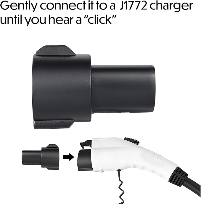 Lectron J1772 to Tesla (NACS) EV Charging Adapter 60 Amp (250V) - Compatible with Tesla Model S/3/X/Y & Cybertruck Electric Vehicles (Black)