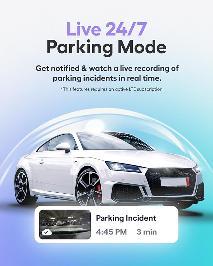 Nexar Beam2 Mini Dash Cam Car Camera 128GB Storage 24H Parking Mode Wide Angle FHD Lens Wireless Dash Camera for Cars Includes $25 OBD Hardwire Kit for Continuous Power