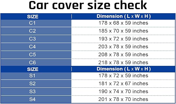 6 Layer Heavy Duty Car Cover Waterproof All Weather Protection with Cotton Liner, Universal Fit Toyota Corolla Prius, Ford Focus Sedan, Hyundai Elantra, Kia Forte, Nissan Sentra, VW Jetta