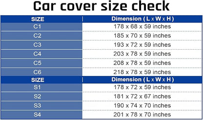 6 Layer Heavy Duty Car Cover Waterproof All Weather Protection with Cotton Liner, Universal Fit Ford Mustang, Chevrolet Camaro, Toyota Camry, Honda Accord Civic, Nissan Altima,Tesla Model 3