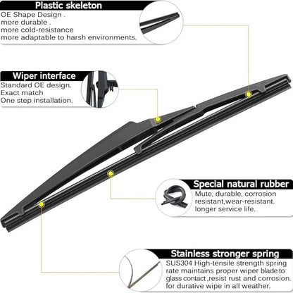 AUTOBOO 22"+21" Windshield Wipers with 12" Rear Wiper Blade Replacement for Dodge Durango 2011 2012 2013 2014 2015 2016 2017 2018 2019-2023, Jeep Grand Cherokee-Original Factory Quality (Pack of 3)