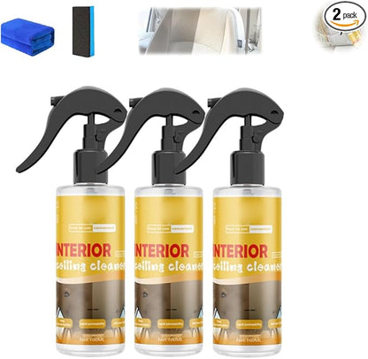 Multi-Purpose Car Interior Fabric Clean Polish Spray,Applies To Vehicle Seat、Upholstery、Headliner Cleaner,Vehicle Interior Polish Spray (3PCS)