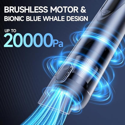 Rendoo Cordless Car Vacuum Cleaner - Portable Handheld Vacuum with Strong Suction, Wet/Dry Mini Vacuum for Car Detailing, Rechargeable Auto Vacuum with Detailing Kit