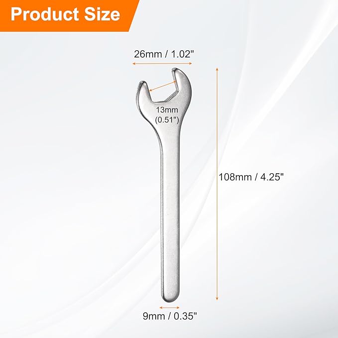 HARFINGTON 10pcs Small Wrench Open End Wrench 13x108x3mm Metric U-Shaped Single Open Ended Spanner Super Thin Small Flat Head Galvanizing Wrench for Automotive Repair Furniture Assembly