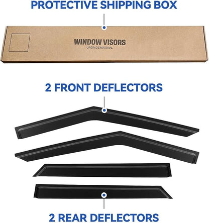 Window Visors Rain Guards for 2020-2025 Ford Explorer, Out-Channel Window Vent Wind Deflectors Visors Shades for 20-25 Explorer