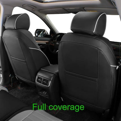 EKR Accord Seat Covers for Cars Honda Accord LX 2018 2019 2020 2021 2022(Rear Row W/Solid Backrest),Leather Seat Covers,Automotive Seat Covers,Car Seat Protector,Leather(Black/Gray)