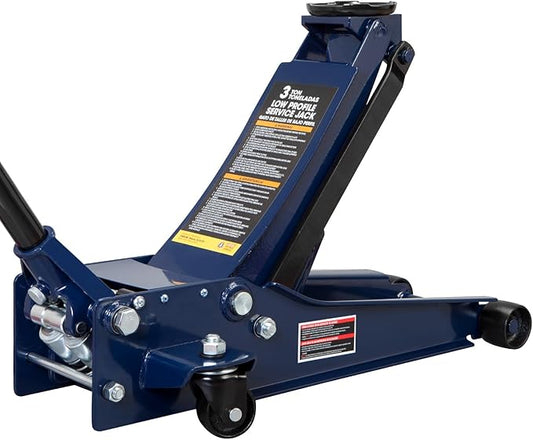 TCE ATZ830026XU-1 Torin Ultra Low Profile Floor Jack Heavy Duty Hydraulic Steel Service : Dual Piston Quick Lift Pump and Detachable Handle, 6,000 LBS Capacity, Blue