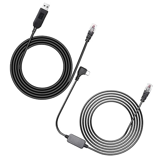 USB-C to RJ11 & USB to RJ11 Radar Detector Cables, 6.56Ft Each, Compatible with Escort, Uniden, Beltronics, Cobra, Radenso XP & More (Premium Replacement Power Cords)