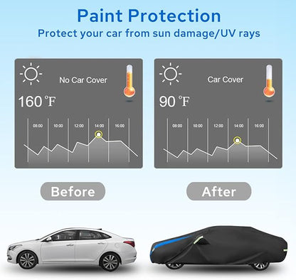 Avecrew Car Cover Waterproof All Weather for Automobiles, Outdoor Heavy Duty Full Exterior Covers for Sedans Up to 178" L