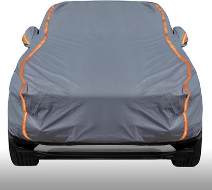 KEYOOG Universal Waterproof Heavy Weight Full Car Covers, Fit SUVs, All Weather, Outdoor Full Cover Weatherproof UV Sun Protection Snow Dust Storm Resistant with PEVA Cotton, Fit Length 178"-189"