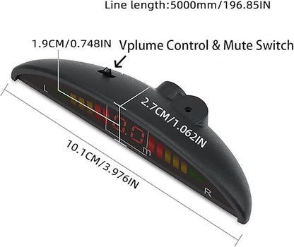 Pickup Truck Backup Radar System - Four 5.95m Sensors for Rear Installation, Compatible with Front Bumper Mounting - Enhance Safety & Visibility（White）