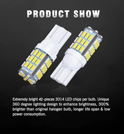 T10 921 194 168 175 LED Bulbs White 20-Packs, Super Bright 3014 42-SMD LED Replacement 12 Volt RV Camper Trailer Boat Trunk Interior Dome Map License Lights, Backup Reverse Lights