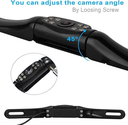 Kairiyard License Plate Backup Camera, Waterproof 170° View Rear View Reverse Camera Night Vision Back up Camera Systems for Cars Trucks Pickup SUVs Trailer