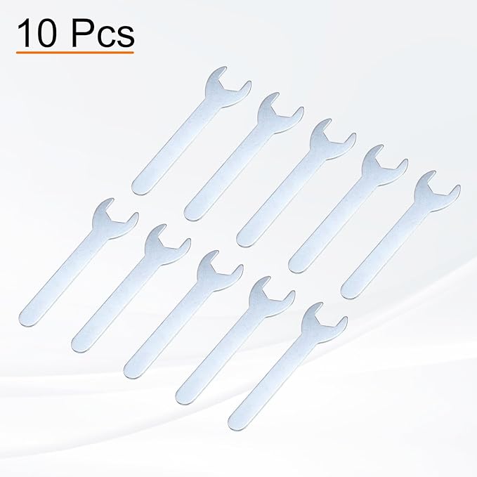 HARFINGTON 10pcs Small Wrench 17x108x2mm Metric U-Shaped Single Open Ended Spanner Super Thin Flat Head Galvanizing Wrench for Automotive Repair Furniture Assembly
